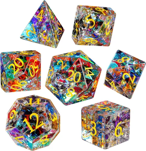 Miniatura 30 de LUCKY-M Juego de dados de piedras preciosas DND, juego de dados de mazmorras y dragones, juegos de dados RPG, accesorios de regalo