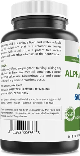 Miniatura 3 de Brieofood Ácido alfa lipoico 600 mg por porción - 240 cápsulas - Sin OMG, sin gluten