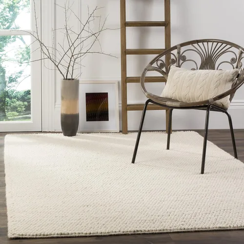 Miniatura 74 de SAFAVIEH Natura Collection - Alfombra decorativa, 2 x 3 pies, color beige, mezcla de lana hecha a mano, diseño texturizado, ideal para pasillo