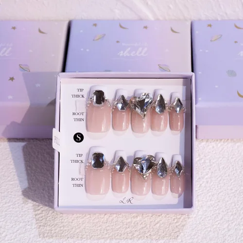 Miniatura 8 de LIGHT RAIN - Uñas a presión medianas con diseño de galaxia Andromeda, de lujo, reutilizables, de siete capas, con acabado UV, uñas postizas hechas a