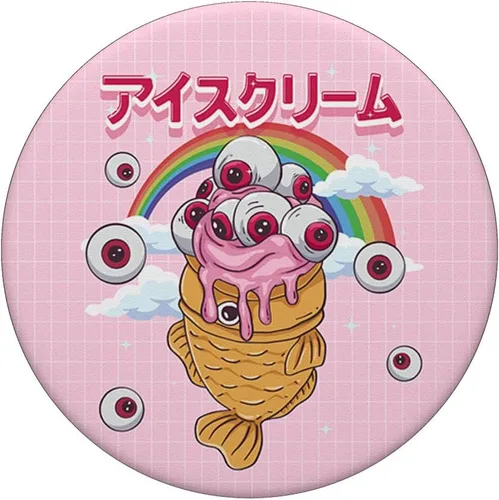 Miniatura 3 de Weirdcore Kawaii Taiyaki - Cono de helado para los ojos, PopSockets intercambiables