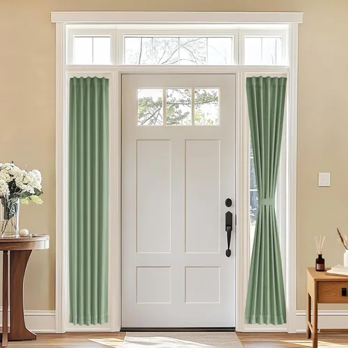 Miniatura 59 de Vatge - Cortinas autoadhesivas para puerta francesa, tratamiento de ventana con filtro de luz sin varillas ni perforaciones para puertas de cristal