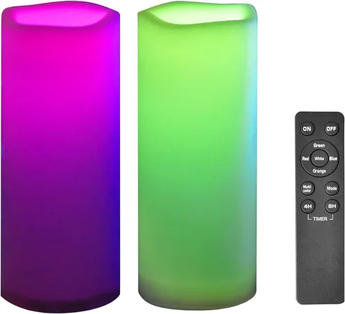 Miniatura 14 de CANDLE CHOICE Velas LED sin flama, impermeables, de pilas, para exteriores, con control remoto y temporizador, luz blanca parpadeante de resina