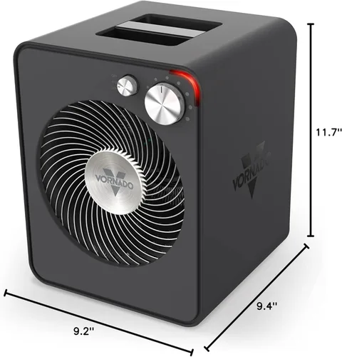 Miniatura 6 de Vornado VMH300 - Calentador de metal para toda la habitación con 2 ajustes de calor y termostato ajustable, gris tormenta