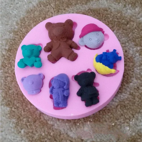 Miniatura 4 de Lindos moldes de silicona para fondant de bebé, arcilla polimérica, caramelo, chocolate, pasta de goma, bricolaje, fiesta, cupcake, decoración