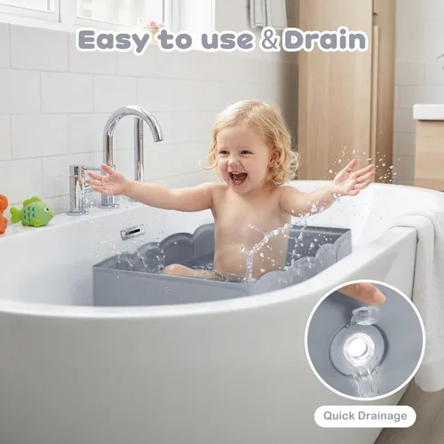 Miniatura 4 de Bañera plegable para ducha para bebé, estructura reforzada, bañera plegable con base antideslizante, bañera portátil para niños de 6 meses a 4 años