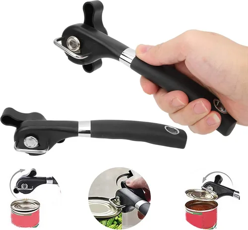 Miniatura 4 de Juego de 2 abrelatas manual de acero inoxidable suave de acero inoxidable mango ergonómico resistente Com fortable para sostener para cocina