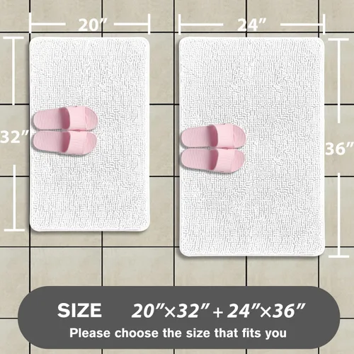 Miniatura 410 de Alfombra de baño pequeña de 12 x 18 pulgadas, lavable y absorbente, antideslizante, alfombra de baño de felpilla gruesa y suave para baño, ducha
