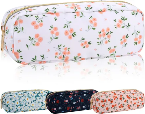 Miniatura 11 de Iqimott Bolsa Grande de Maquillaje de Nylon para Viaje, Bolsa de Cosméticos Preppy Grande Organizadora de Maquillaje de Nylon Bolsa de Artículos