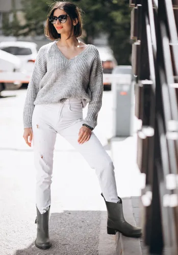 Miniatura 2 de Botas de tobillo para mujer, a media pantorrilla, tacón bajo, botines para mujer, botas con hebilla y correa con cremallera, moda 'Juanita