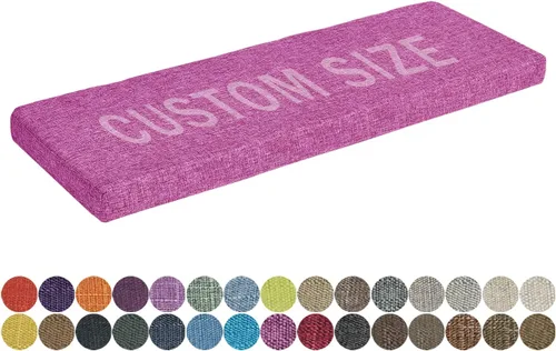 Miniatura 12 de Cojín de banco de tamaño personalizado, 30 colores, cojín de asiento de ventana panorámica, espuma gruesa de tapicería de 1.18 pulgadas, 1.97