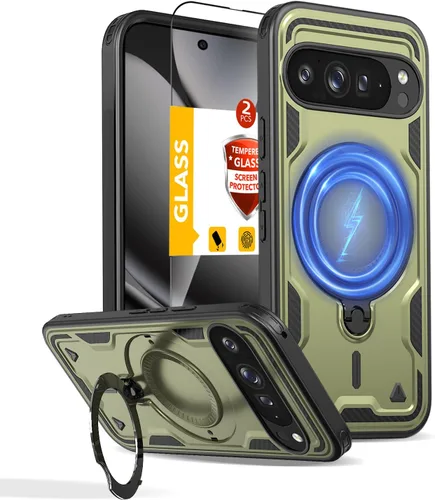 Miniatura 158 de Funda magnética para Google Pixel 9A compatible con cargador inalámbrico MagSafe, para Pixel 9A, funda de teléfono integrada de 360 °, con 2