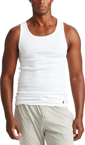 Miniatura 2 de POLO RALPH LAUREN Tanques de algodón de ajuste clásico para hombre, paquete de 3, Blanco