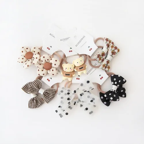 Miniatura 2 de Lazos para el cabello con lazos, 36 unidades (18 pares) de 1.2 pulgadas para niñas pequeñas, coletas, bandas elásticas, accesorios para el cabello