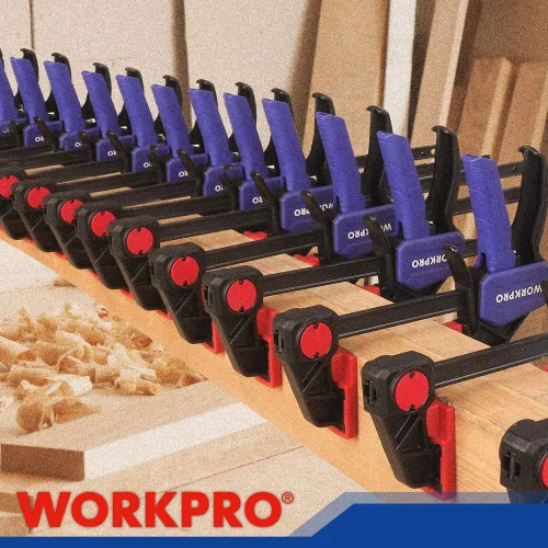 Miniatura 8 de WORKPRO Abrazaderas de barra para carpintería, paquete de 6 abrazaderas/esparcidores con una sola mano, juego de abrazaderas de madera de 6 pulgadas