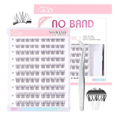 Miniatura 16 de GAQQI - Extensiones de pestañas en racimo, 120 pestañas en racimo, extensiones de pestañas de volumen 10-14 mm, pestañas individuales 3D multicapa