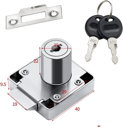 Miniatura 3 de Cajón de lengüeta de bloqueo automático, cajón y broca para muebles, cerradura de escaparate, diámetro de perforación: 3/4 pulgadas/0.748 in