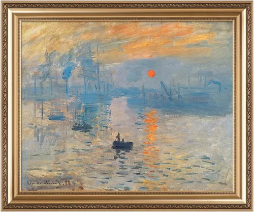 Miniatura 124 de IPIC - Reproducción artística de los lirios de agua de Claude Monet 1906, impresiones giclée coinciden con el marco dorado clásico, arte de pared