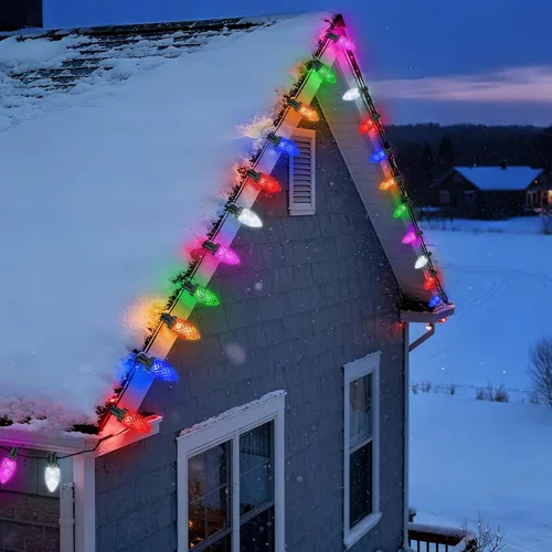 Miniatura 8 de iBaycon Luces de Navidad RGB C9, 65 pies, 100 luces LED que cambian de color, control remoto conectable, impermeable, al aire libre, cadena de luces