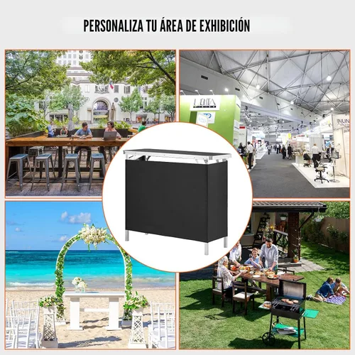 Miniatura 8 de VEVOR Mesa de Bar Portátil Plegable, Mesa de Podio para Ferias Comerciales para Interiores, Exteriores, Fiestas, Picnic, Exposición, Incluye Estuche