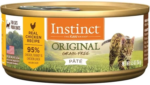 Instinct Original - Receta de pollo real sin granos, comida natural enlatada húmeda para gatos, 5.5 onzas (paquete de 12)