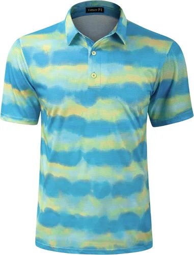 Miniatura 7 de TAPULCO Camisetas tipo polo de secado rápido para hombre, diseño de camuflaje, atléticas, ligeras, transpirables, casuales, para golf