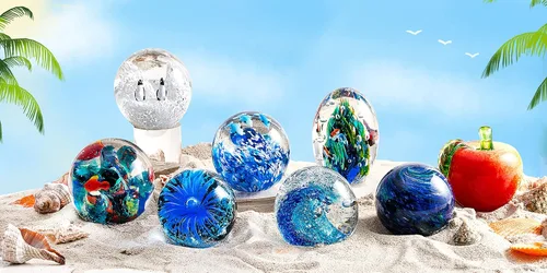 Miniatura 6 de EUSTUMA Pisapapeles de pingüino de vidrio soplado a mano, adorno de animales marinos para acuario de peces, colección de animales marinos