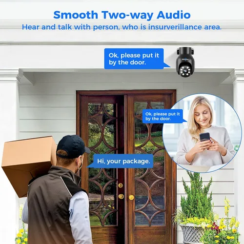 Miniatura 6 de Hiseeu Sistema de cámara de seguridad inalámbrico, todo en uno con monitor LCD de 15 pulgadas, NVR de 10 canales, 4 unidades de cámara PTZ de 5 MP