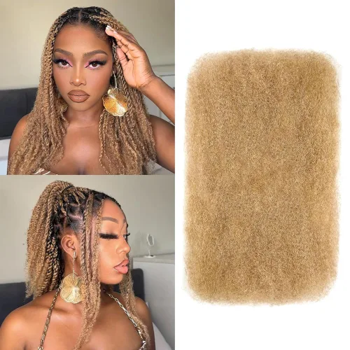 Miniatura 10 de Afro Kinkys - Extensiones de cabello humano trenzado a granel para torsión, 1 paquete de 1.76 oz (50 g), extensiones de rastas de reparación
