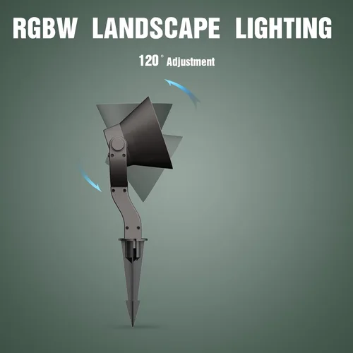Miniatura 7 de GOODSMANN RGBW - Focos LED de bajo voltaje, 4 unidades, luces de paisaje que cambian de color, 12 V-15 V, 12 W, 650 lúmenes, luces de foco