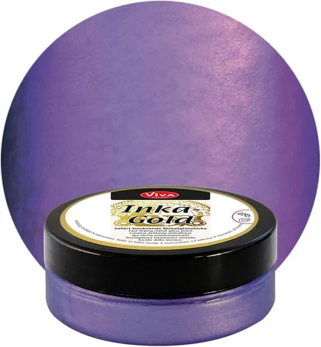 Miniatura 2 de Viva Decor Inka Gold Gilding Wax2.3 oz (violeta) - Pasta de pulido metálica a base de cera de fácil aplicación. Brillo metálico de secado rápido