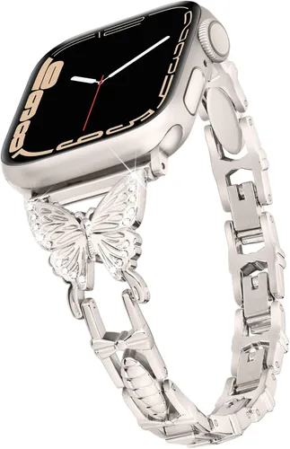 Miniatura 9 de Wipalor, compatible con la malla para reloj de Apple de 38mm y 40mm, liviana para mujer, pulsera fácil de ajustar, diamante brillante en la oro rosa