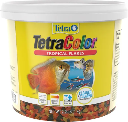 Tetra Color Tropical Flakes, alimento para peces que aumentan el color, dieta nutricionalmente equilibrada para peces tropicales, 2.2 libras