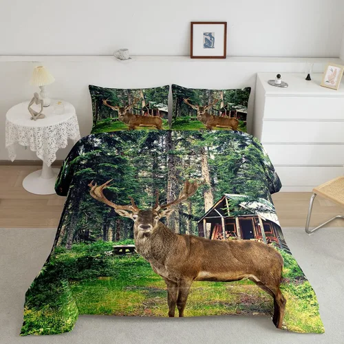 Miniatura 35 de Erosebridal Juego de ropa de cama de calavera de vaca bohemia tamaño individual para vaquero occidental, diseño de cactus y esqueletos negros, juego