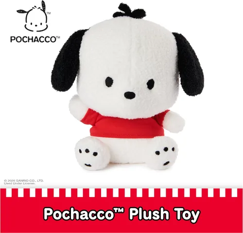 Miniatura 2 de GUND Sanrio Pochacco Peluche, Peluche de Cachorro para Edades de 1 Año en Adelante, Blanco/Rojo, 6 Pulgadas