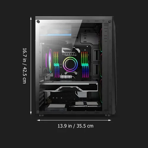 Miniatura 7 de SOLUSTRE ATX - Carcasa para computadora de escritorio con iluminación colorida