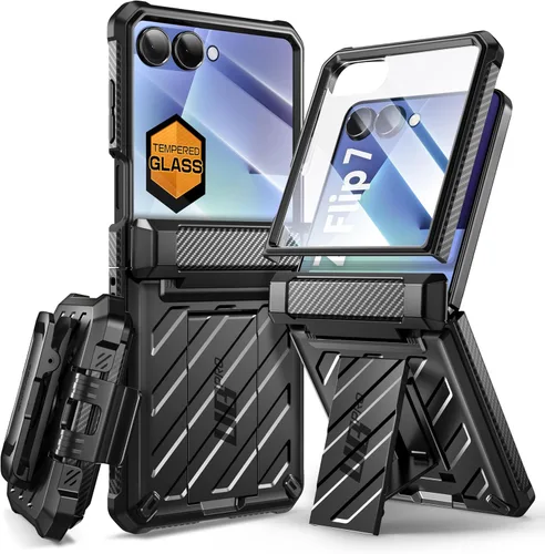 Miniatura 10 de SUPCASE Funda para Samsung Galaxy Z Flip 7 con soporte integrado y clip para cinturón (Unicorn Beetle Pro), [protección de bisagra]