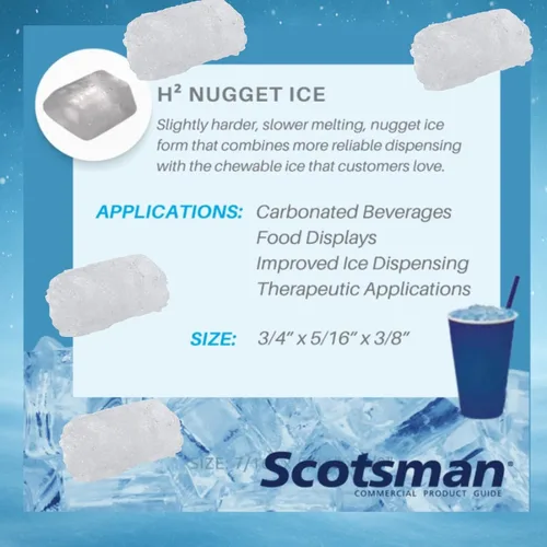Miniatura 5 de Scotsman UN324A-1 Máquina para hacer hielo estilo nugget bajo encimera con contenedor, producción diaria de 340 lb, almacenamiento de 80 lb, acero