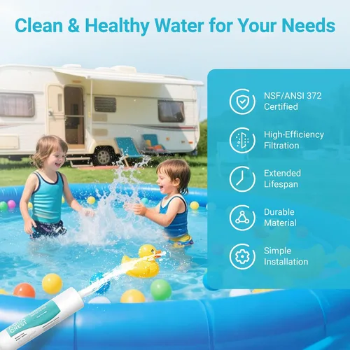 Miniatura 9 de AQUA CREST Filtro de Agua X-Large para Vehículo Recreativo, Prefiltro de Extremo de Manguera de Jardín para Piscina, Jacuzzi, Spa, Reduce el Cloro