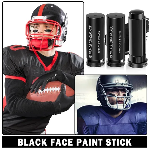 Miniatura 2 de CAHIUYOA 3 unidades de palo negro para ojos deportivos, fútbol, béisbol, sóftbol, pintura corporal para atletas, deportes, payaso, maquillaje