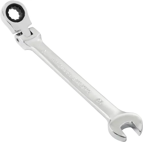 Piutouyar Llave de trinquete de cabeza flexible de 0.394 pulgadas, llave de trinquete métrica profesional, llave combinada, herramienta de llave de