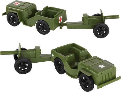Miniatura 3 de TimMee Combat Patrol Willys & Artillery - Juego negro de 4 piezas fabricado en Estados Unidos
