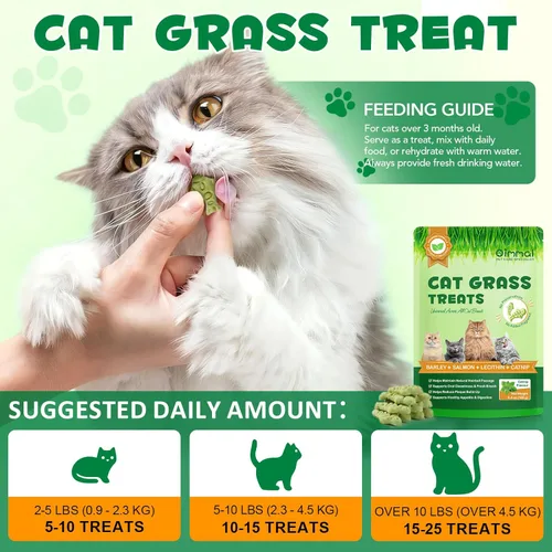 Miniatura 8 de Golosinas de hierba para gatos, golosinas para control de bolas de pelo en interiores, delicioso palo de dentición de hierba para quitar bolas