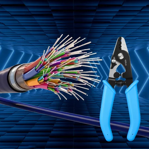 Miniatura 7 de Pelacables de fibra óptica VCFS-33, herramienta de pelado de fibra óptica de 3 orificios de puerto con mango de 6 pulgadas, llave hexagonal
