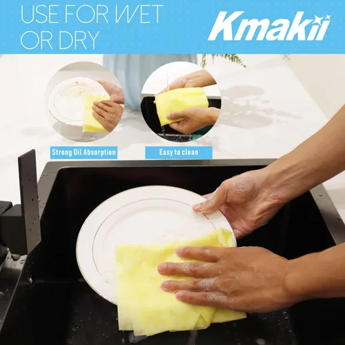 Miniatura 6 de KMAKII Handi Wipe - Paños reutilizables – Paños y toallas desechables multiusos, ultra absorbentes, de secado rápido, toallitas de limpieza
