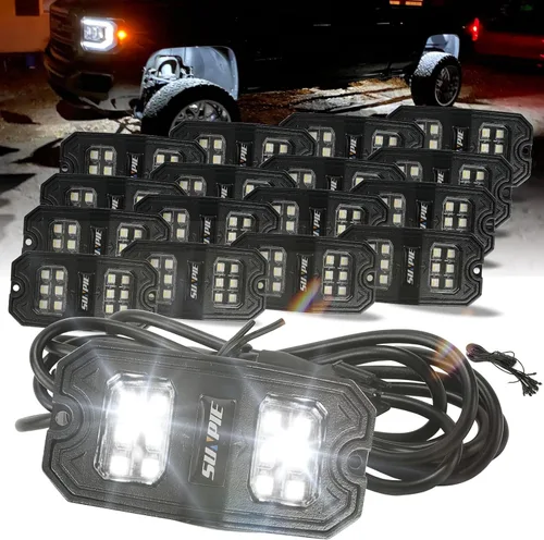 Miniatura 11 de SUNPIE 8 cápsulas de luz LED de roca ámbar de conexión rápida, 18 chips de ángulo amplio, cables de extensión de 4M para cada luz, almohadillas