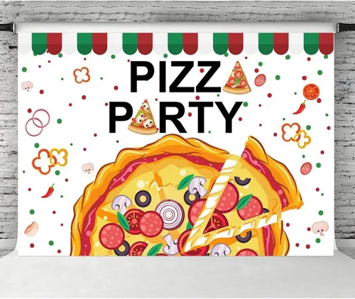 Miniatura 3 de Fondo de fotografía para fiesta de pizza, fondo de fotos con tema de cocina, para niños y niñas, cumpleaños, recién nacido, baby shower, decoración