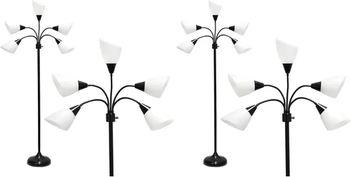 Miniatura 15 de Simple Designs LF2006-BAW 67" Lámpara de pie contemporánea con múltiples cabezales Medusa de 5 luces, lámpara de pie ajustable de cuello de cisne