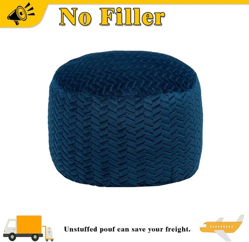Miniatura 9 de Asuprui Puf Otomano Redondo Sin Relleno Puf Otomano Sin Relleno Reposapiés de Piel Sintética Suave 20x20x12 Pulgadas Silla Mullida Puf de Suelo