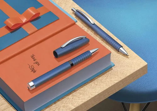 Miniatura 6 de Faber-Castell Essentio - Pluma estilográfica de aluminio azul, punta fina con tinta negra, instrumentos de escritura fina